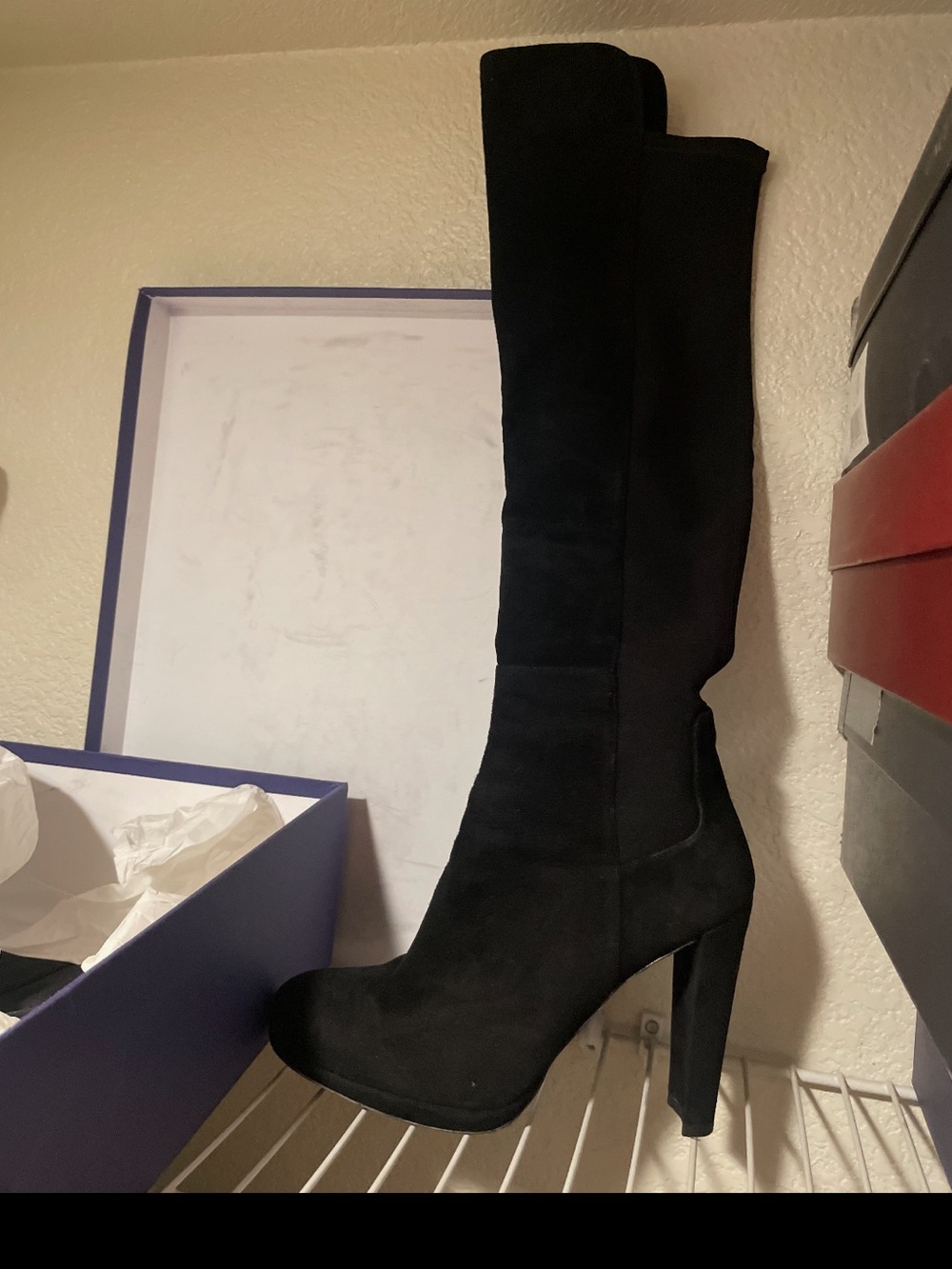 Stuart Weitzman Black Over-the-Knee Suede Boots sz 8.5